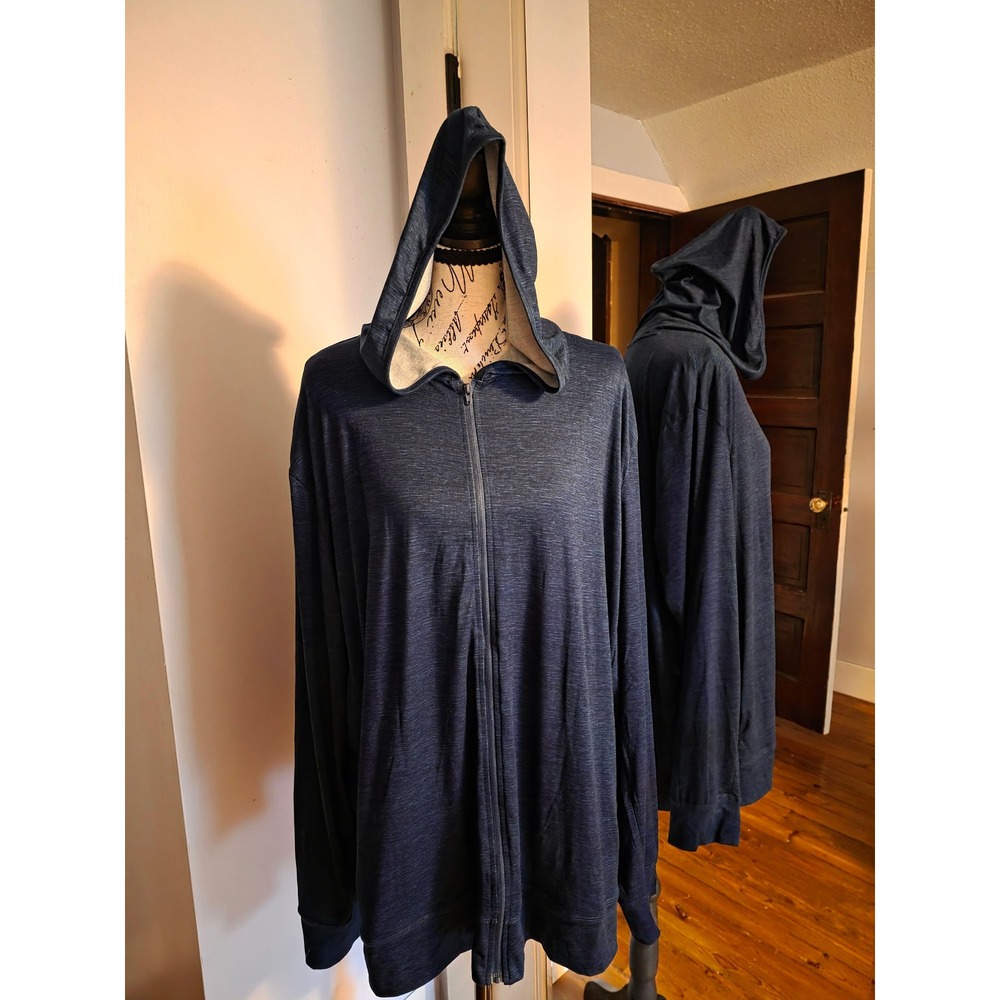 Sonoma Goods For Life Mens XL Navy Blue Space Dye Full Zip Sleepwear Hoodie NWT